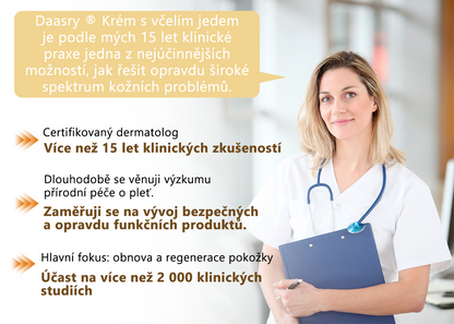 𝓓𝓪𝓪𝓼𝓻𝔂®Krém s včelím jedem pro obnovu a omlazení pleti. Snižuje vrásky, hydratuje, rozjasňuje, hojí jizvičky, zklidňuje citlivou pleť a sjednocuje barvu pleti.