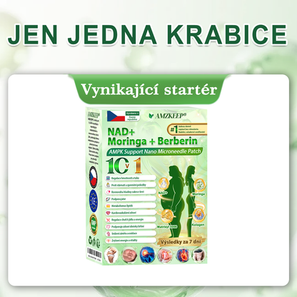 🏥 AMZKEEP® NAD+ Moringa Berberin AMPK nano-mikrojehličková náplast ✅ 1× denně, viditelné změny za 7 dní｜Berberin + moringa｜Na obezitu, povolenou kůži, cukrovku, spánkovou apnoi, kloubní potíže a další 💯🚀