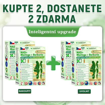 🏥 AMZKEEP® NAD+ Moringa Berberin AMPK nano-mikrojehličková náplast ✅ 1× denně, viditelné změny za 7 dní｜Berberin + moringa｜Na obezitu, povolenou kůži, cukrovku, spánkovou apnoi, kloubní potíže a další 💯🚀